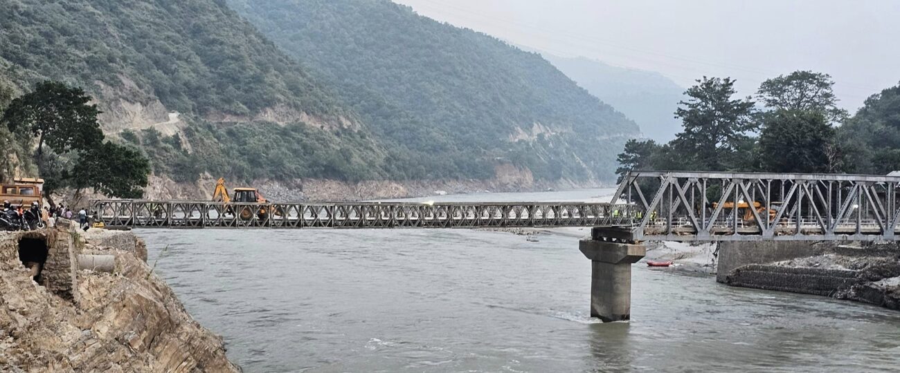 नेपाली सेनाद्वारा खुर्कोटको बेलीब्रिज मर्मत सुरु