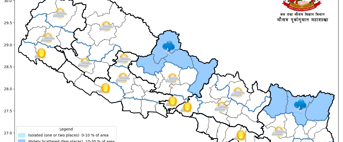आज देशभरको मौसम सफा रहने